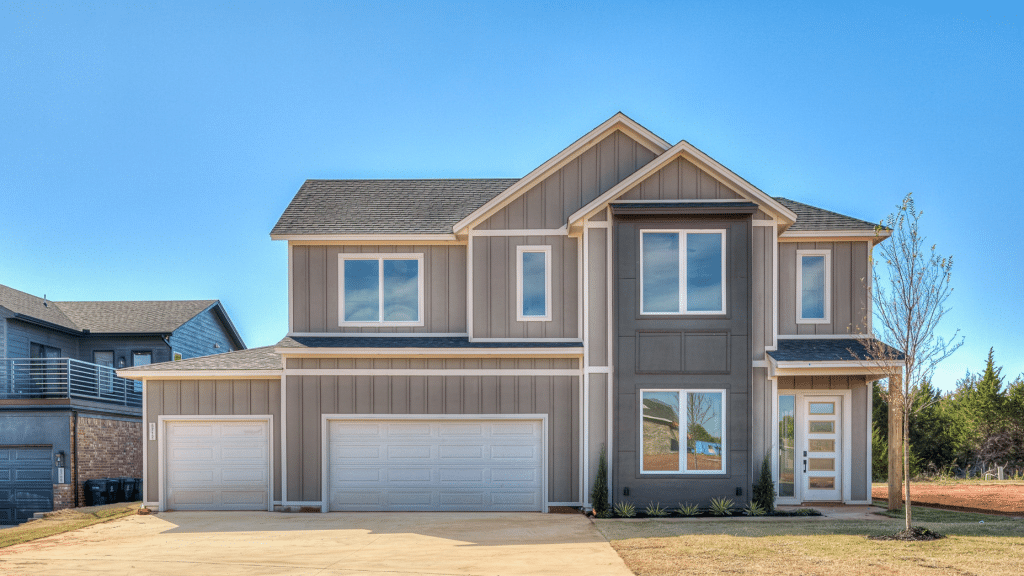 Home exterior with neutral color scheme