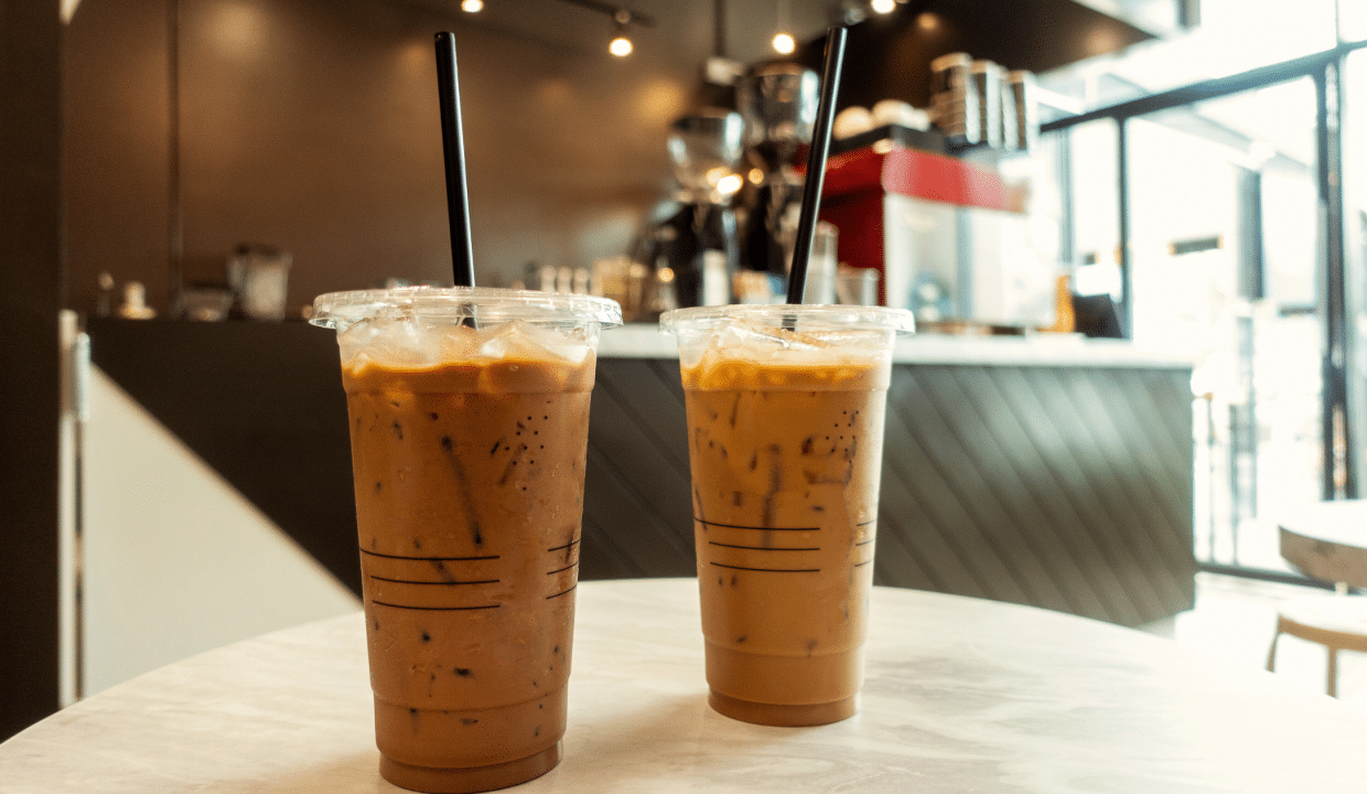 Coffees in a coffee shop